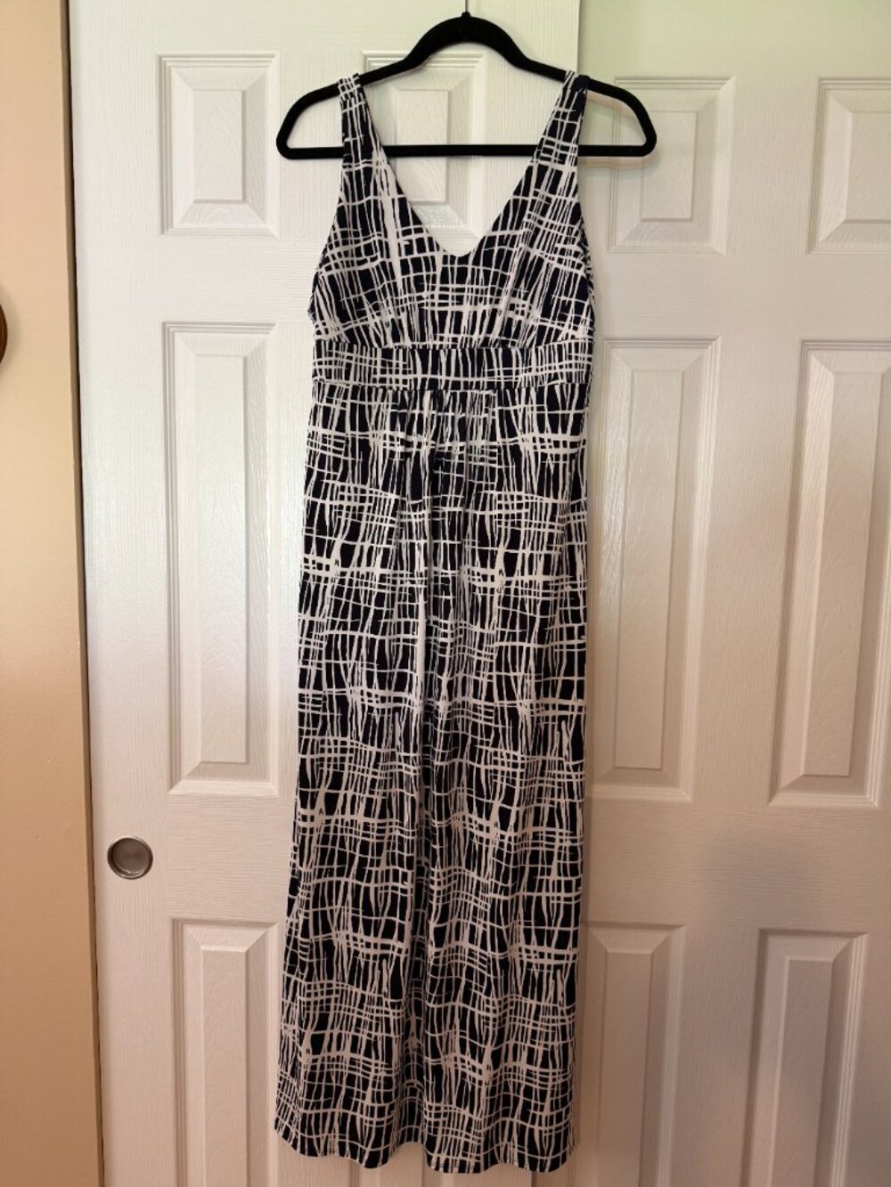 Ann Taylor Black Label Black White Maxi Dress Size Medium Petite